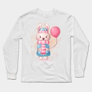 Rabbit with air balloon Long Sleeve T-Shirt